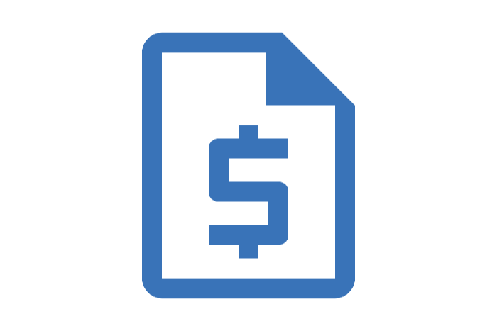 Dollarzeichen auf Papier Icon, symbolisch für Rechnungen